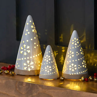 Light Up Ceramic Trees - Set Of 3